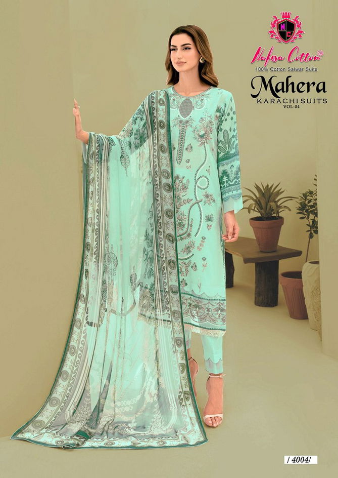 Mahera Vol 4 By Nafisa Printed Karachi Cotton Dress Material Wholesale Clothing Suppliers In India
